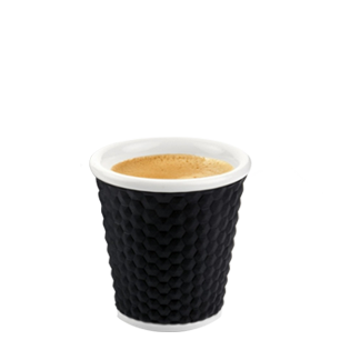 סט 2 כוסות אספרסו פורצילן מעוצב שחור